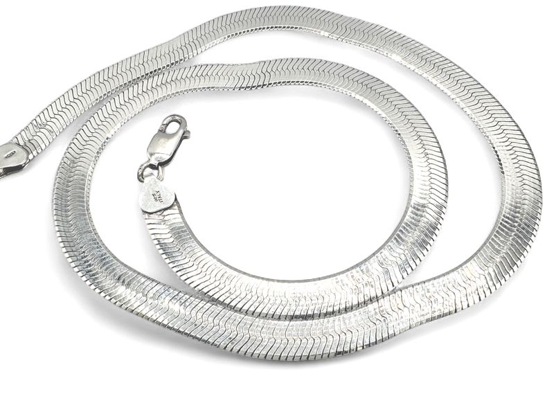 STERLING 7MM HERRINGBONE CHAIN 18"