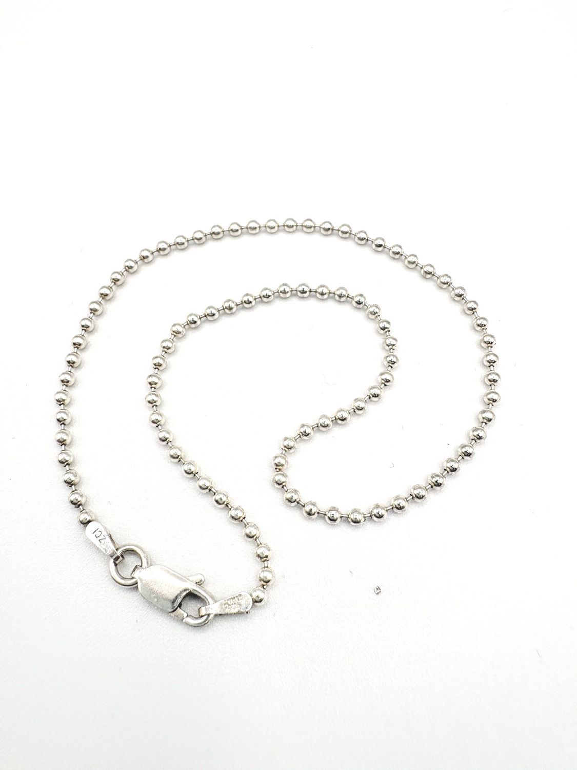 STERLING BALL BEADED ANKLET 10"
