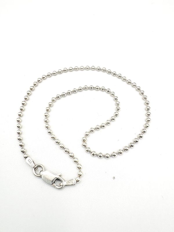 STERLING BALL BEADED ANKLET 10"