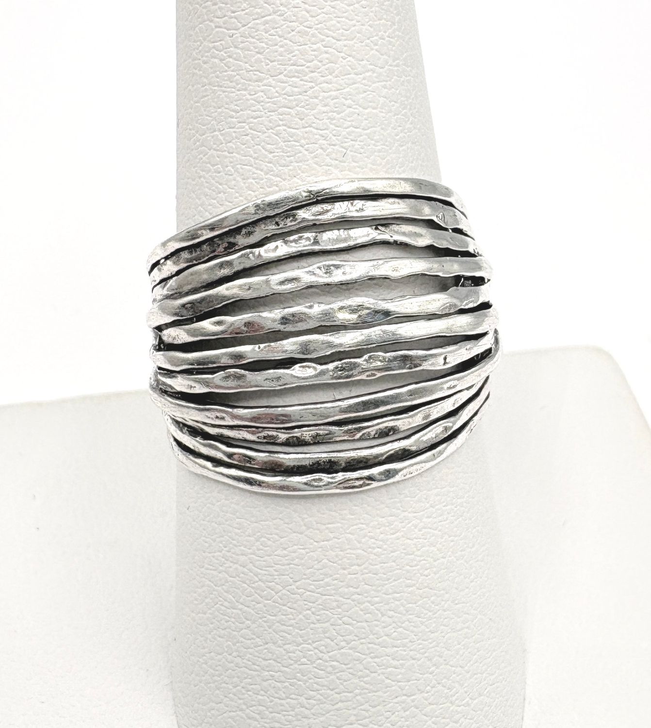 STERLING OXIDIZED ISRAELI RING 8.5