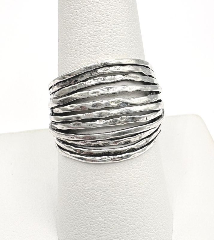 STERLING OXIDIZED ISRAELI RING 8.5
