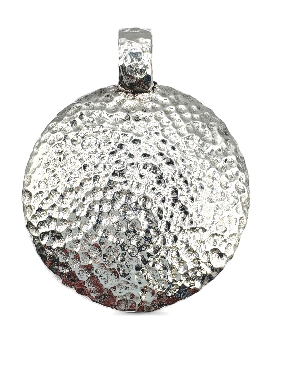 STERLING LARGE HAMMERED PENDANT