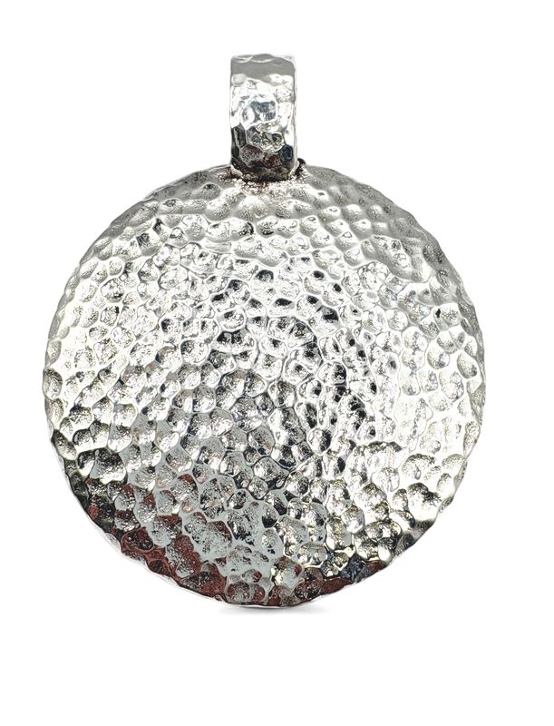 STERLING LARGE HAMMERED PENDANT