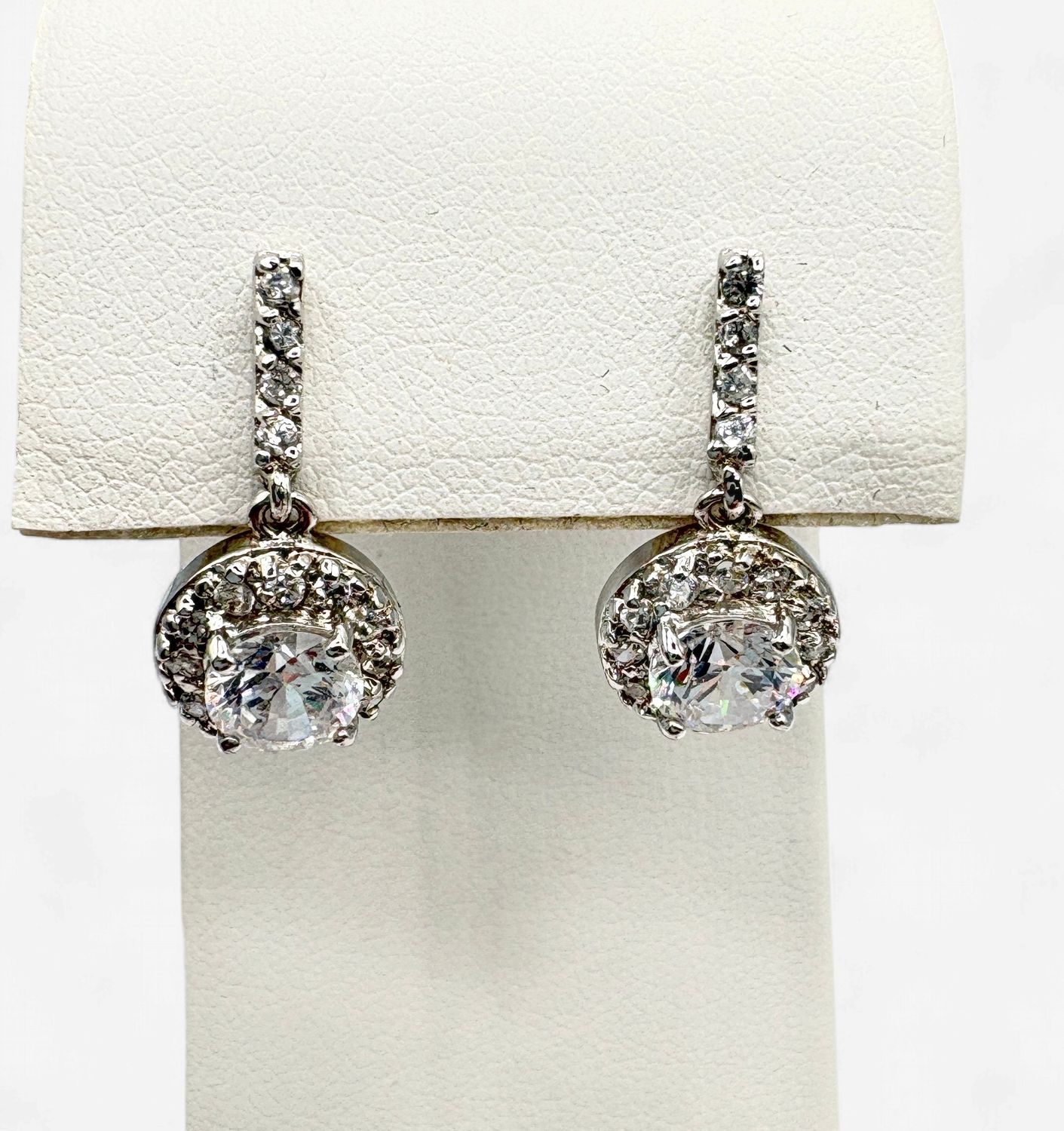 STERLING  CZ DANGLE EARRING