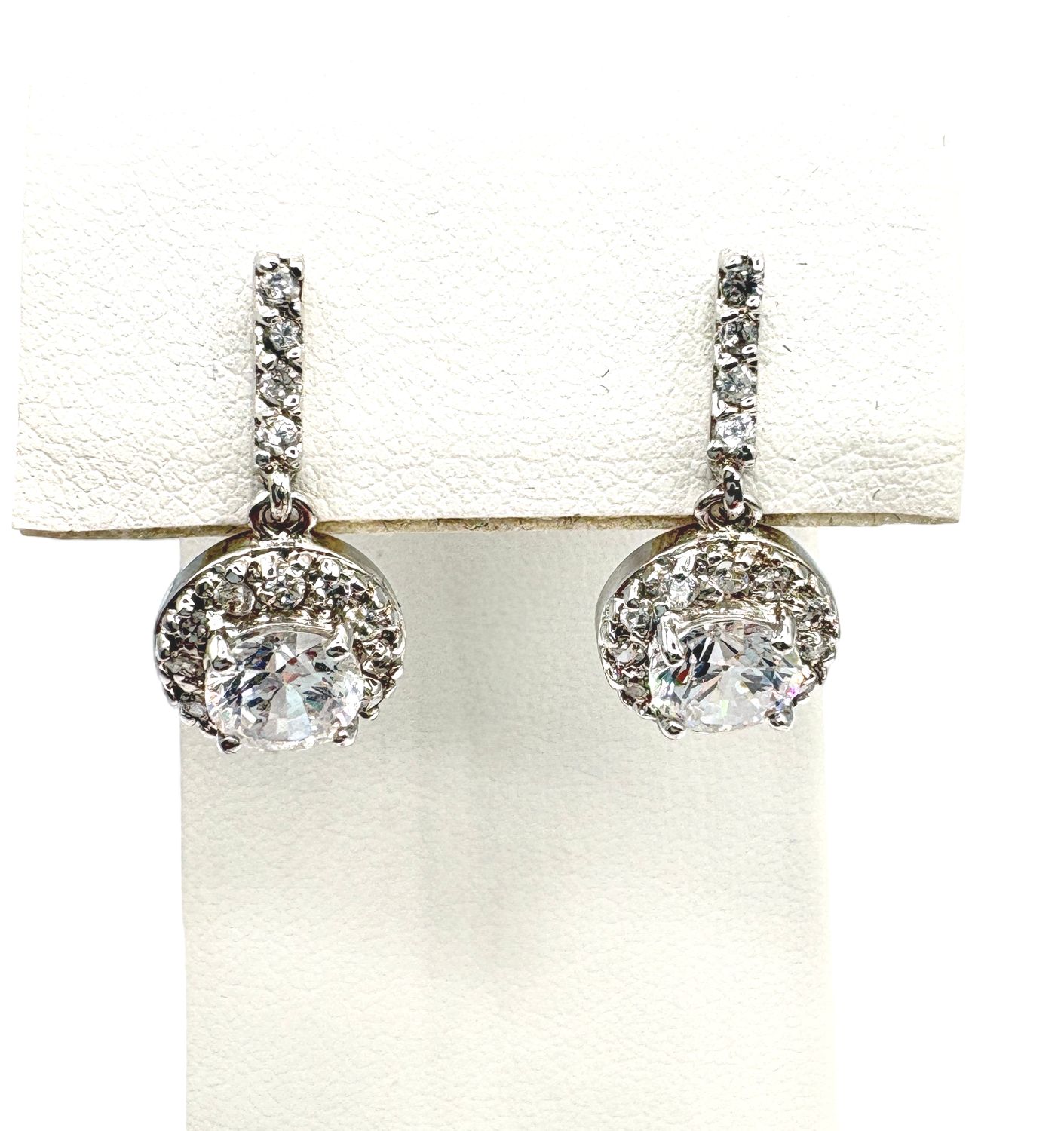 STERLING  CZ DANGLE EARRING