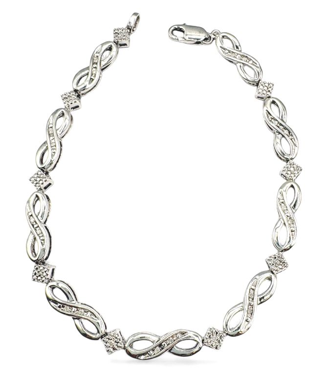 STERLING DIAMOND INFINITY BRACELET 7.5"