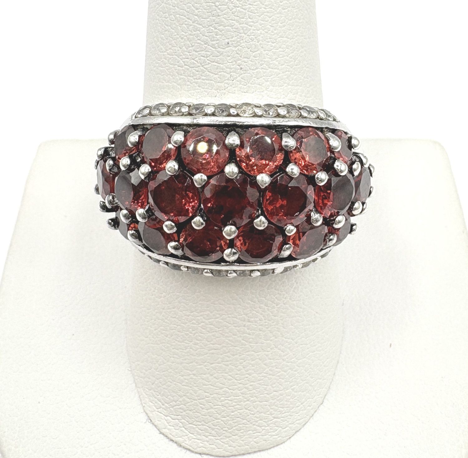 STERLING GARNET RING SIZE 10