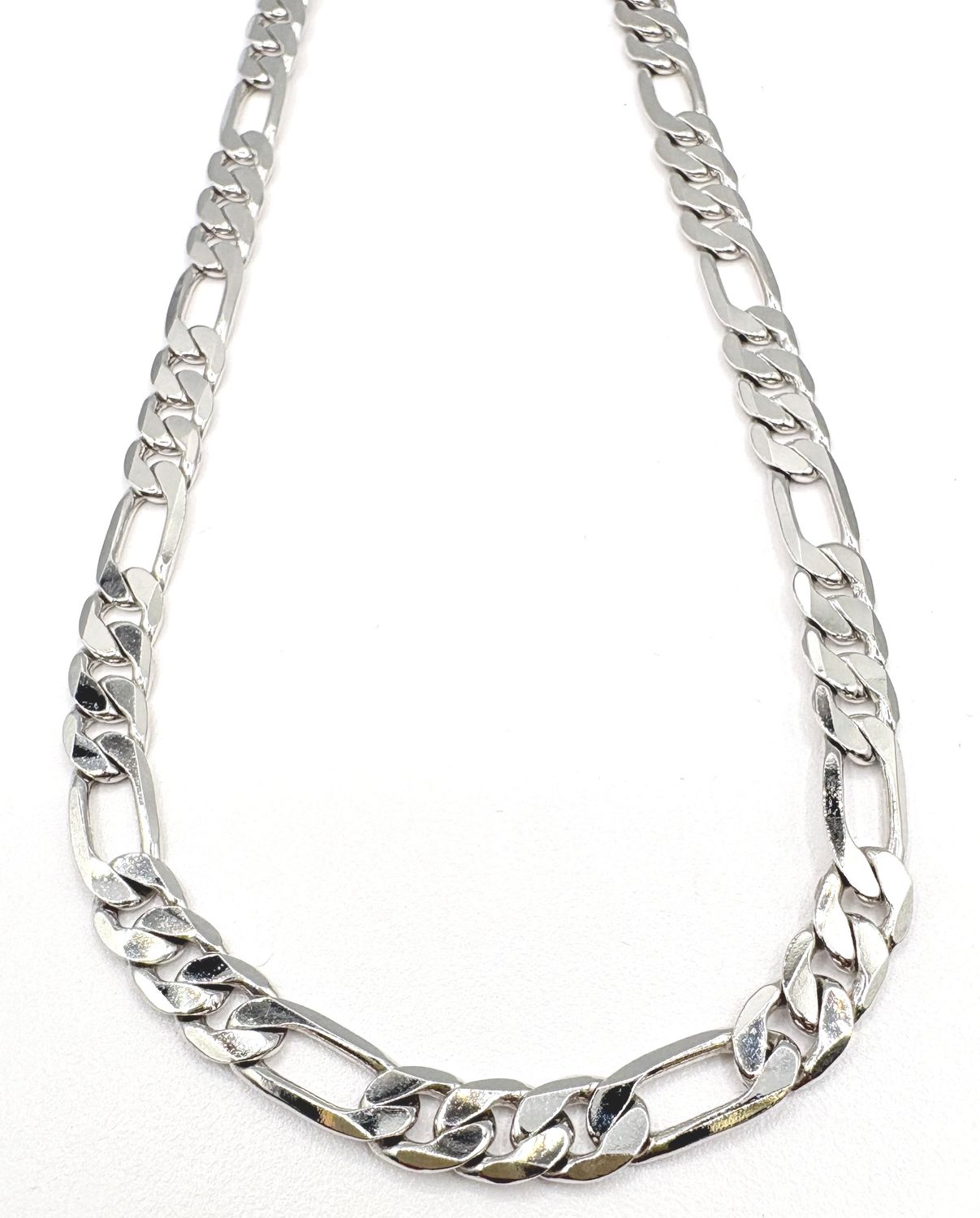 STERLING 6.5MM FIGARO CHAIN 22"