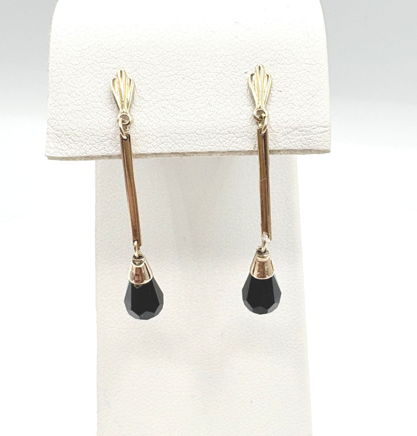 14KY BRIOLETTE BLACK ONXY DANGLE EARRING