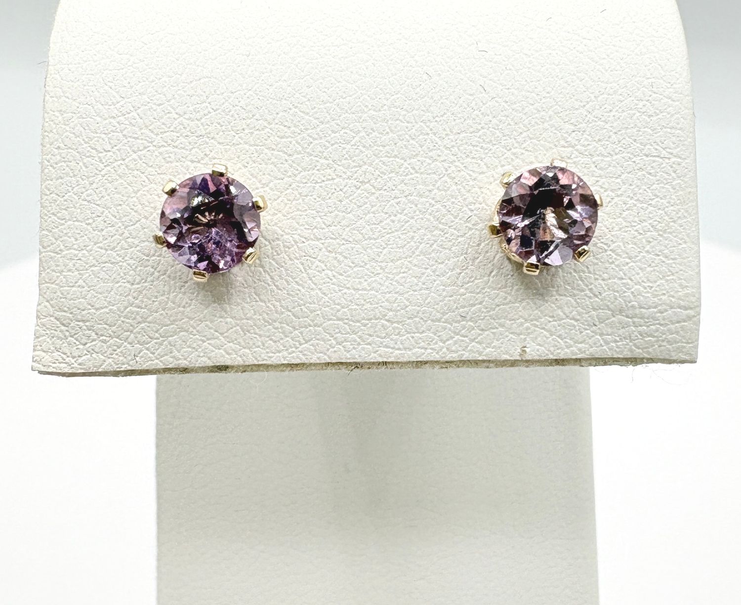 14KY 5MM AMETHYST ROUND STUD EARRING