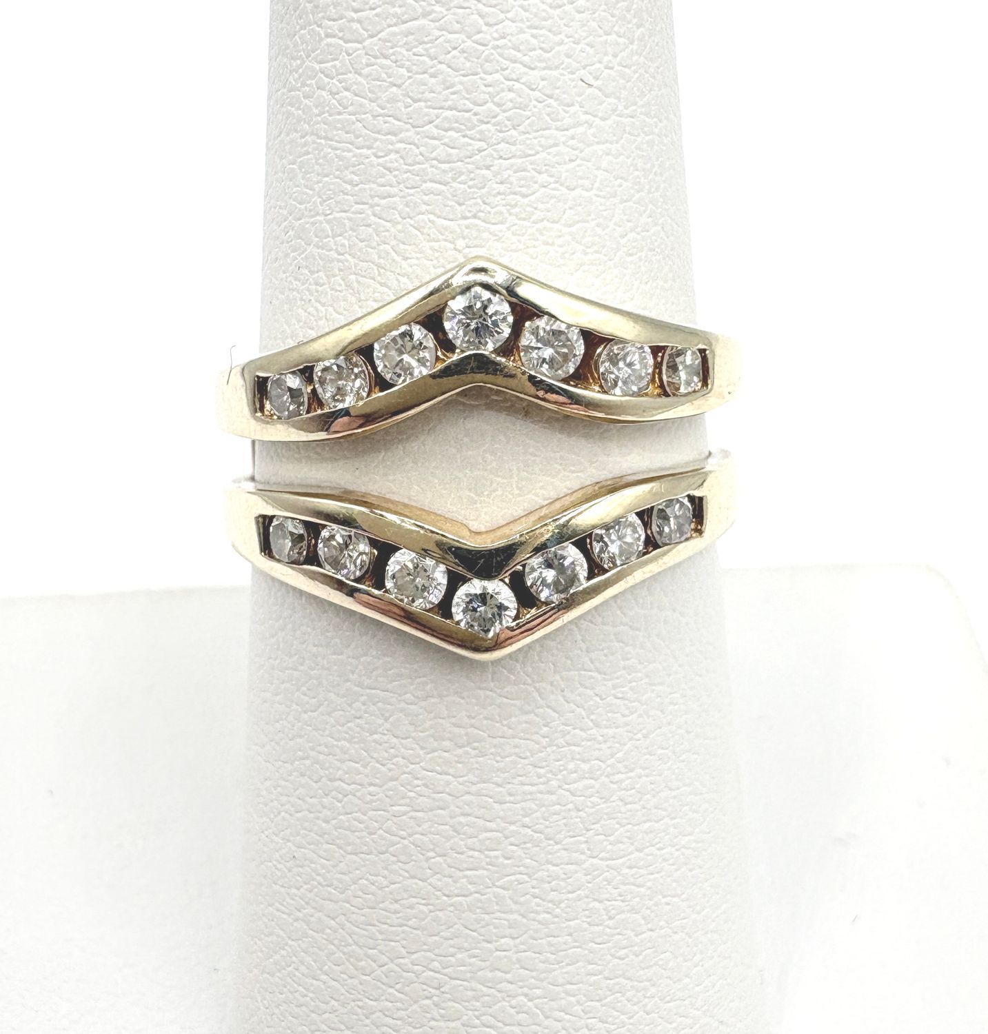 14KY DIAMOND CHANNEL SET INSERT RING SIZE 7.5