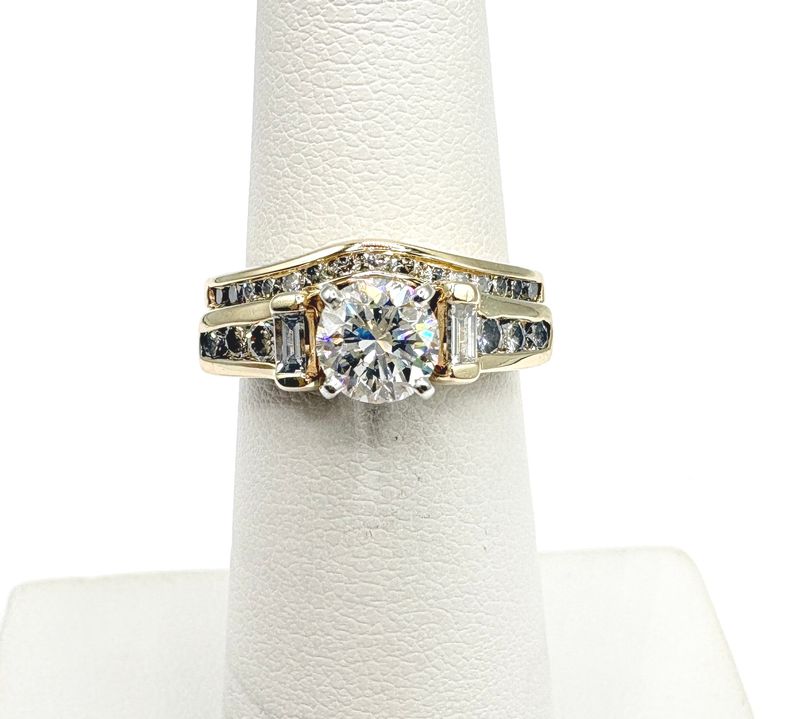 14KY DIAMOND SOLDERED BRIDAL SET RING SIZE 5