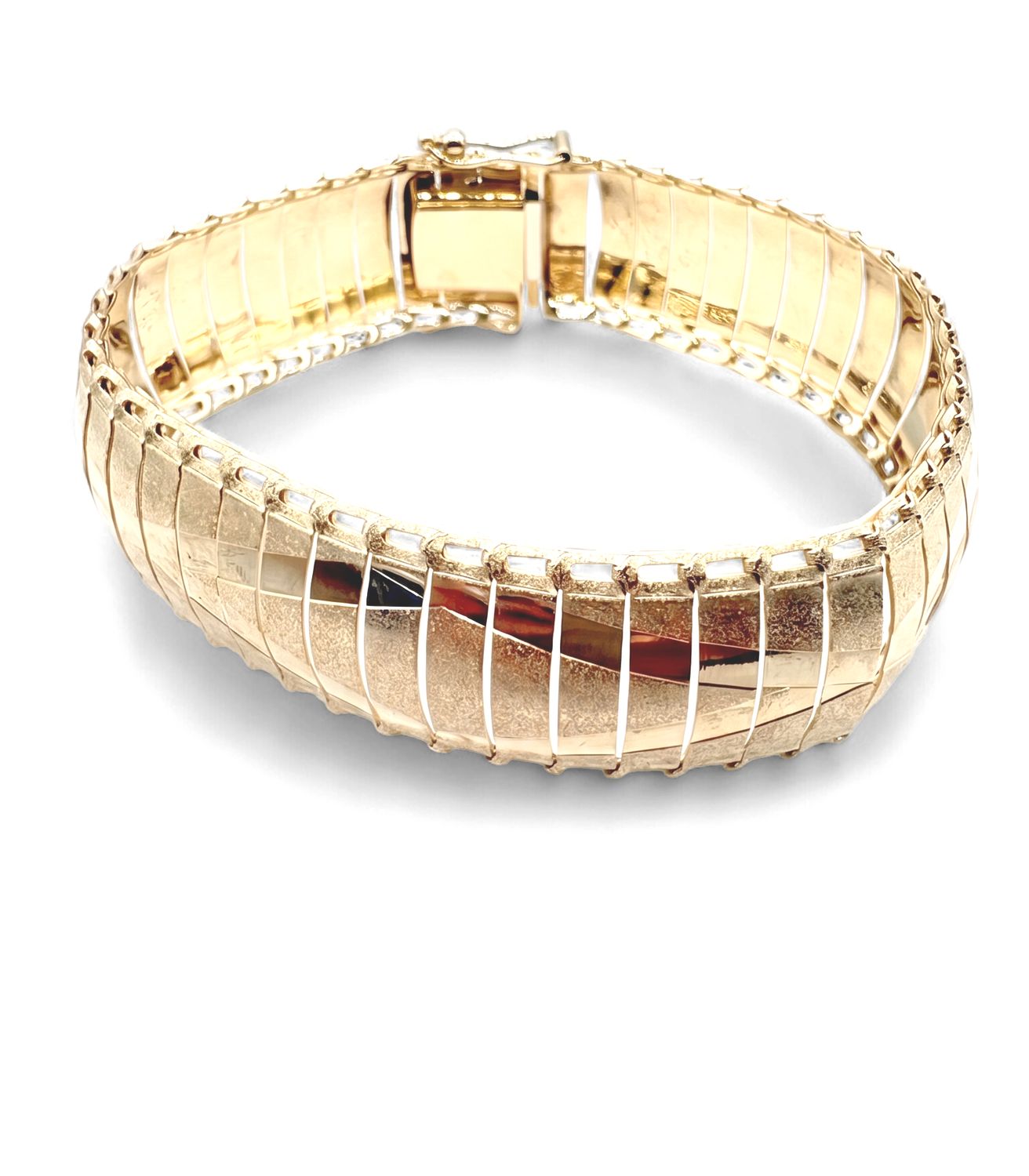 14KY FLEX OMEGA 16MM BANGLE BRACELET 8"