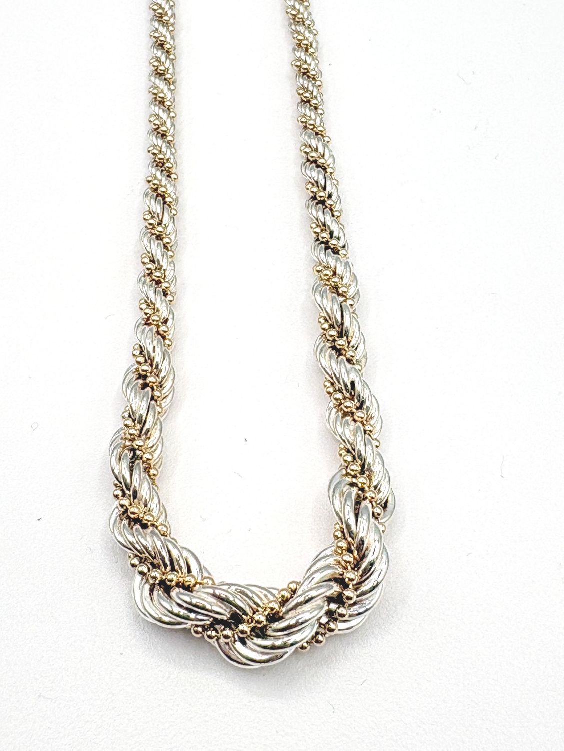 STERLING GOLD PLATED TWIST ROPE NECKLACE 18"
