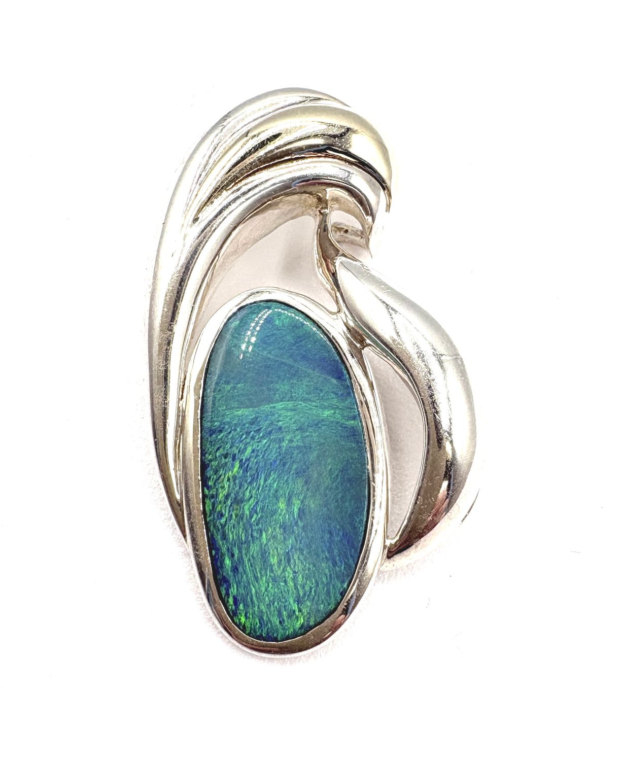 STERLING OPAL TRIPLETT SLIDE PENDANT