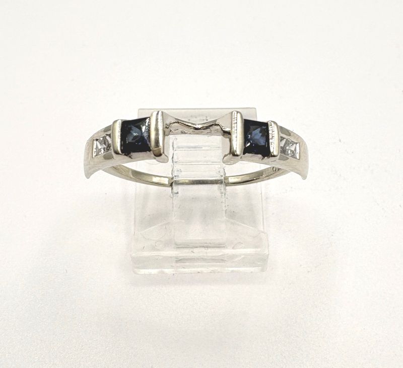 14KW SAPPHIRE &amp; DIAMOND WRAP RING SIZE 8.5