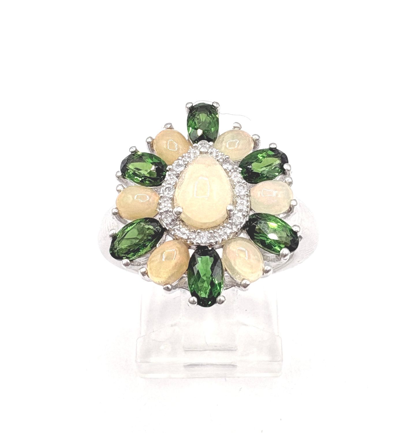 STERLING CHROME DIOPSIDE OPAL RING SIZE 7