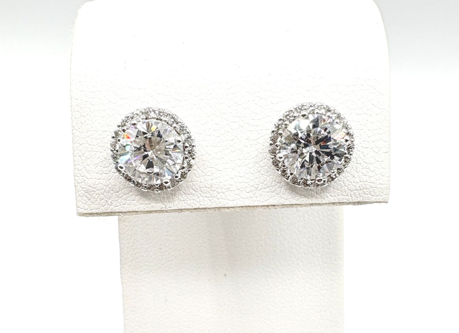 STERLING CZ HALO STUD EARRING