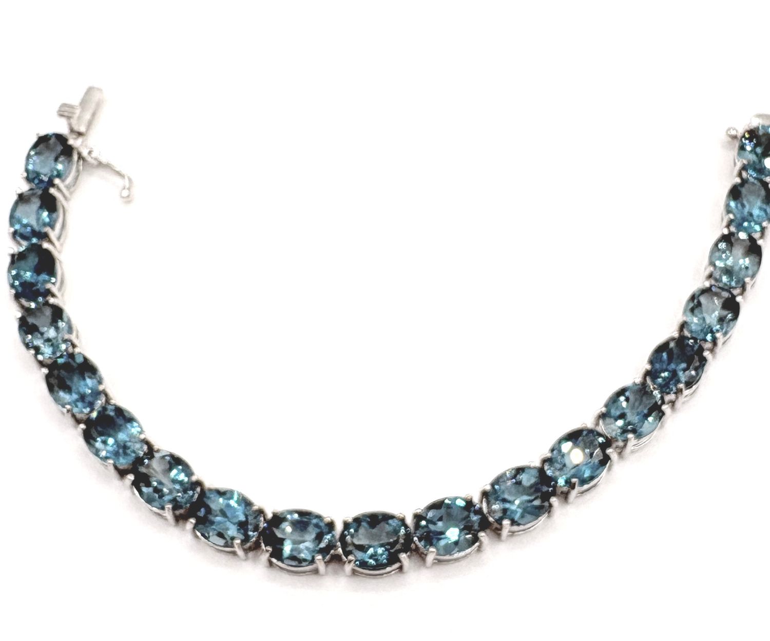 STERLING LONDON BLUE TOPAZ BRACELET 7.5