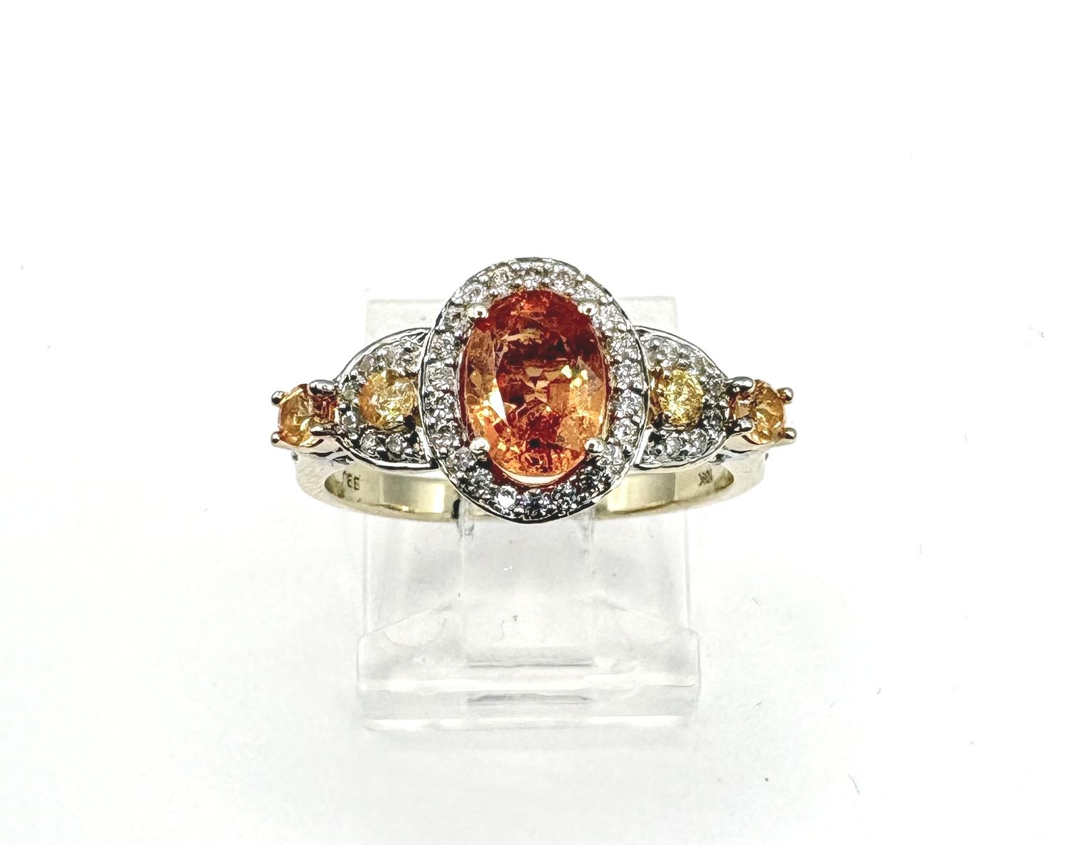10KY FIRE OPAL &amp; CITRINE RING SIZE 7