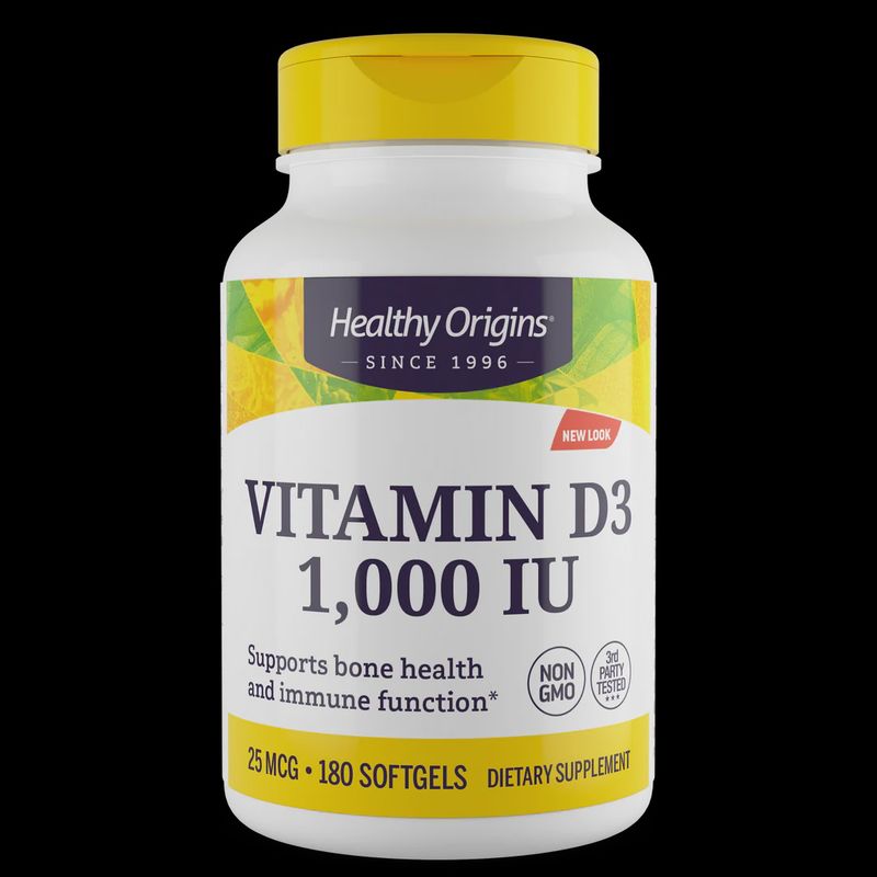 Vitamin D3 1,000 IU 180 softgels