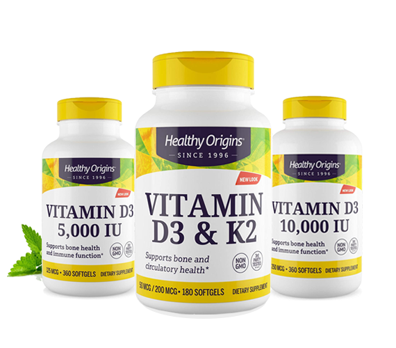 Vitamin D3 &amp; Vitamin K2 (180 softgels)