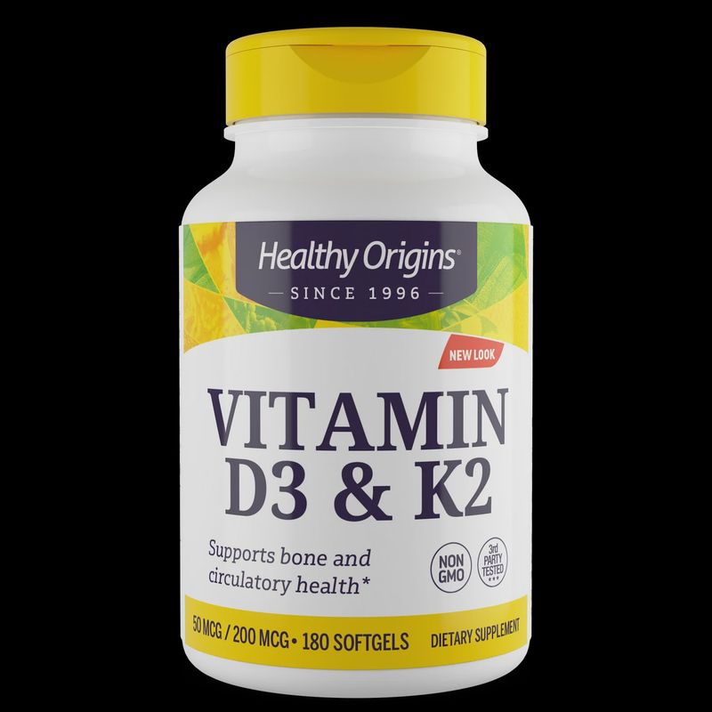 Vitamin D3 &amp; Vitamin K2 (180 softgels)