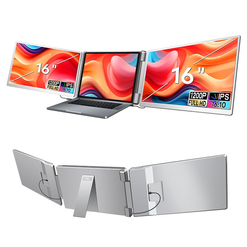 2025 New Product 16 Inch Led Backlit Ips Panel Laptop Usb-c hd Interface Portable Triple Screen Extender Win mac Os Business
