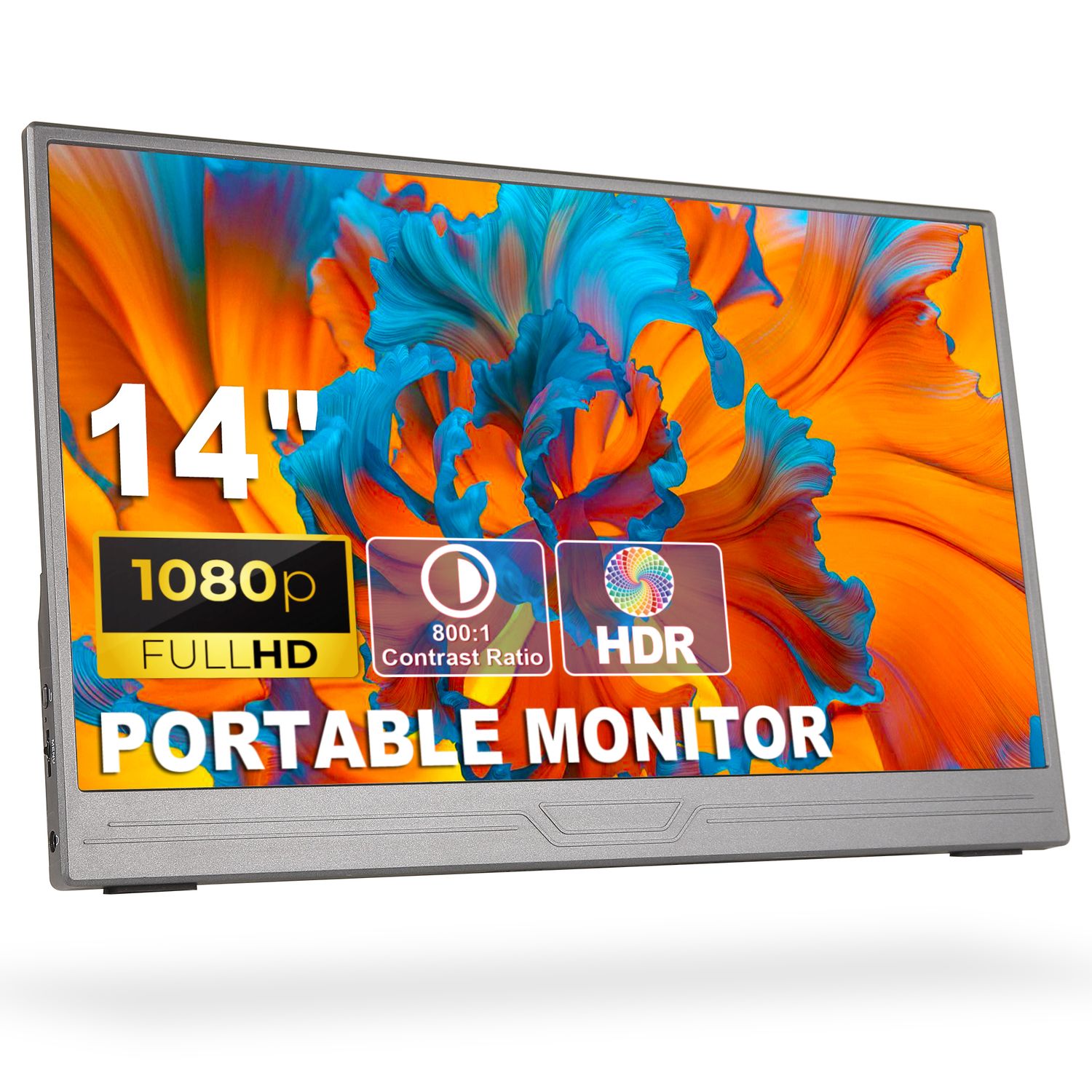 14 Inch Ultra-Slim Portable Laptop Monitor with 1080P Dual Speakers Second Screen External Display USB Interface
