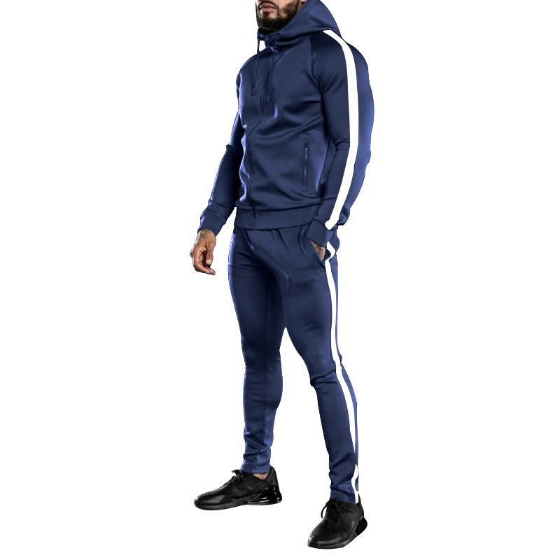 Tracksuit Dropshipping Custom Logo Polyester Mens Hooded Athletic Full Zip Sweatsuits Tracksuit Training Jogging Wear