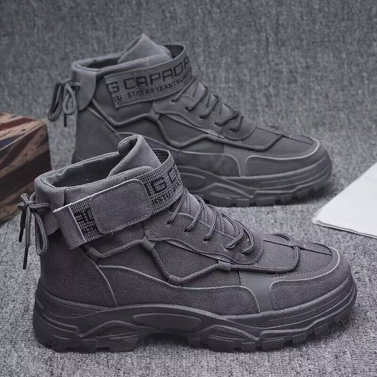 Y Chaussures Hommes Men&#39;s Boots Non-slip Mid-top Retro Trendy Thick Sole Casual Shoes for Men