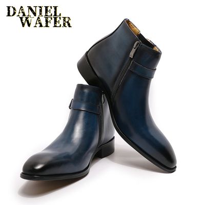 Wholesale Men&#39;s Fashion Chelsea Boots Zipper Shoes  &amp; Oxford Leather Boot with Monk Strap for Weddings &amp; Office/Business Use