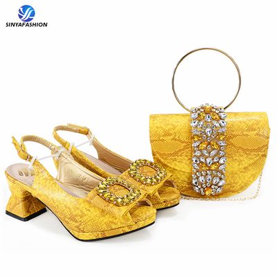 Sinya Beautiful Italian Open Summer Heels Shoes Stones High Heels Shoes Bag Set for Women's Party Elegant Bag Matched Shoes Set Sinya Beautiful Italian Open Summer Heels Shoes Stones High Heels Shoes Bag Set for Women's Party Elegant Bag Matched Shoes Set