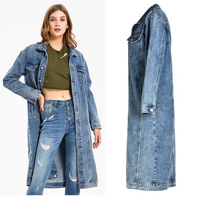 Plus Size S-3XL Fashion Denim Coat Women Single Breasted Jacket Autumn Full Sleeve Streetwear Denim Cotton Jeans Coats