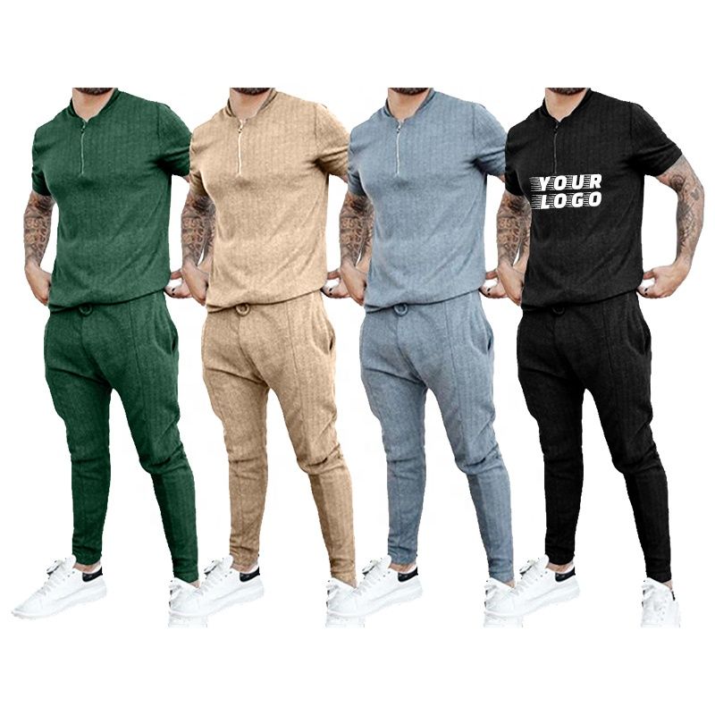 Ensemble décontracté de jogging pour homme, style moderne, idéal pour la course à pied en été.