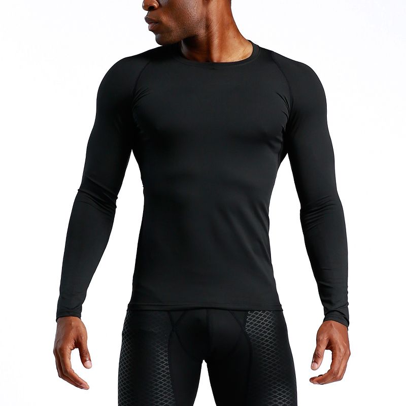 Custom Wholesale Long Sleeve Gym Wear Men's T-shirt Fitness Basketball Training Jogging Fitness Sportswear