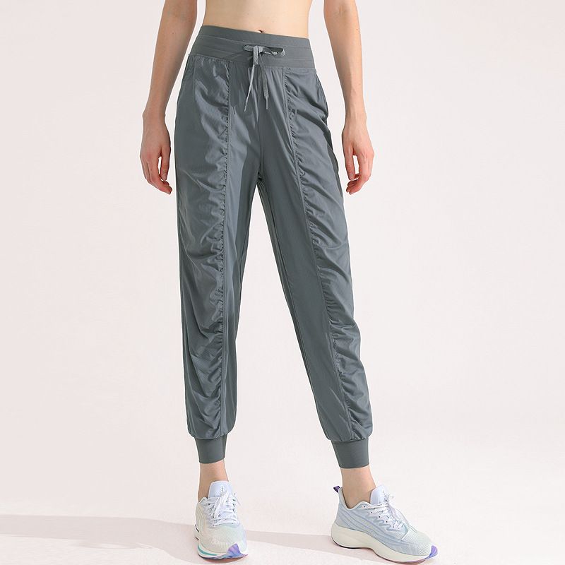 Pantalon de jogging court et doux au toucher pour femme Lulu Yun 2024, avec poches arrondies et cordon de serrage, taille 2XL