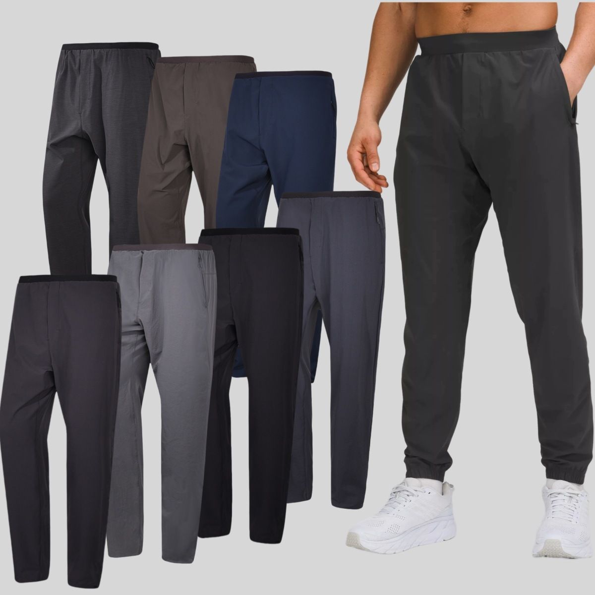 Pantalon de fitness léger pour homme, à motif uni, respirant, idéal pour le jogging en extérieur, avec poches zippées, parfait pour l'automne et l'hiver.
