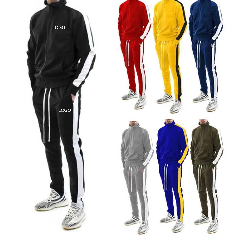 Ensemble de survêtements et de jogging automne-hiver 2022 pour hommes, avec logo personnalisé OEM, veste d'hiver zippée et pantalon de jogging.