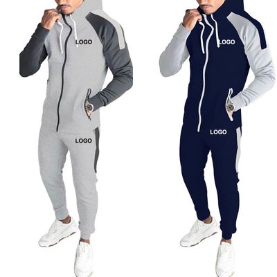 Ensemble de survêtement homme automne-hiver personnalisé comprenant une veste polaire fine zippée, un sweat à capuche et un pantalon de jogging.