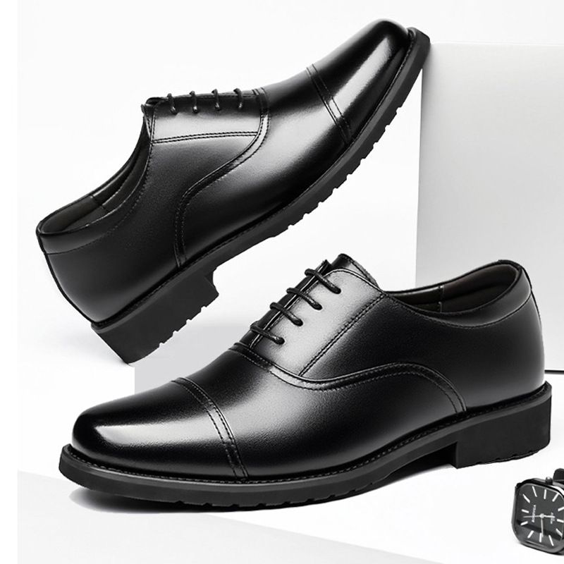 Chaussures en cuir pour hommes, chaussures habillées haut de gamme à bout pointu, chaussures décontractées polyvalentes, respirantes, idéales pour le mariage et le bureau.