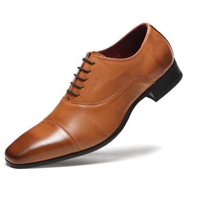 Chaussures homme décontractées en cuir PU à lacets réhaussantes, style Oxford, pour mariage ou soirée, idéales pour le bureau ou les affaires.