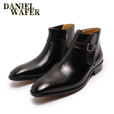 Wholesale Men's Fashion Chelsea Boots Zipper Shoes  &amp; Oxford Leather Boot with Monk Strap for Weddings &amp; Office/Business Use