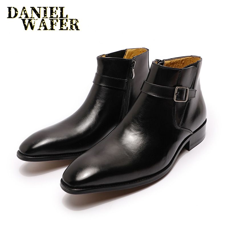 Wholesale Men's Fashion Chelsea Boots Zipper Shoes  &amp; Oxford Leather Boot with Monk Strap for Weddings &amp; Office/Business Use