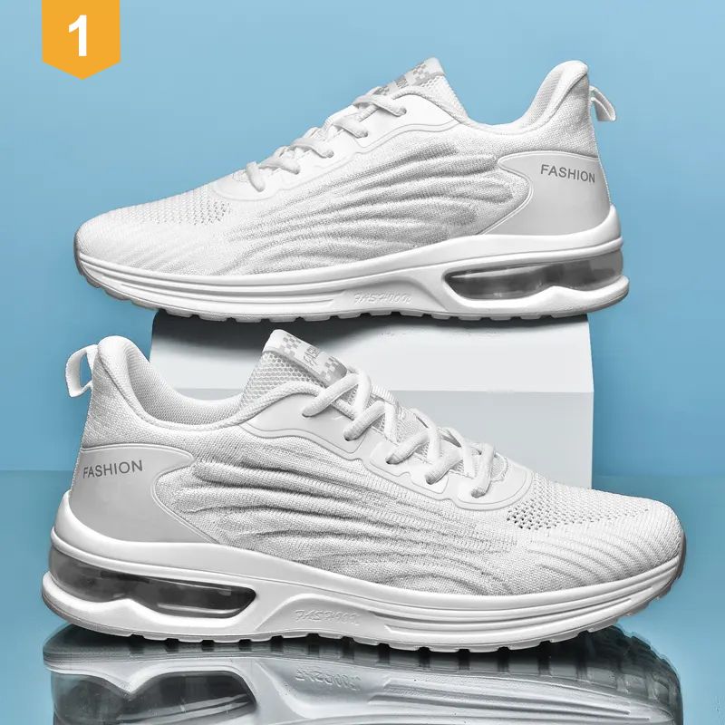 Baskets de sport pour hommes avec coussin d'air, légères, respirantes et tendance, idéales pour la course, la gym et le jogging.