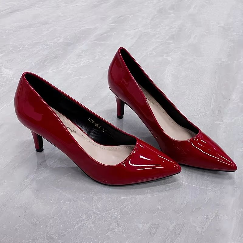 Chaussures pour femmes Y, escarpins à bout pointu miroir, talons aiguilles mi-hauts, chaussures de travail pour femmes