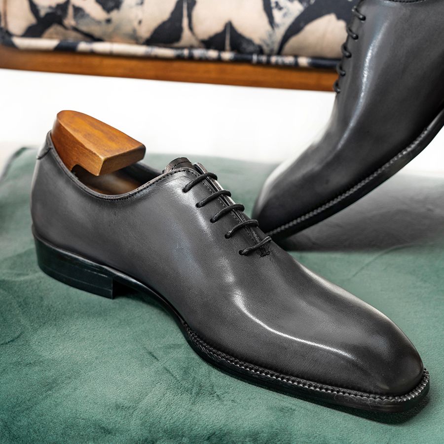 New High End Men's Genuine Leather Men's Shoes Square Head  Carved Leather Shoes Men's Business Dress Oxford Shoes