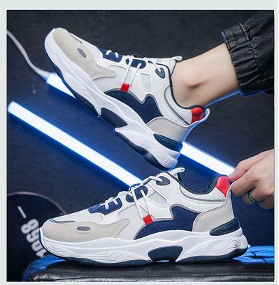 Chaussures plates à plateforme respirantes à lacets pour hommes, idéales pour la salle de sport, la course, la marche et le tennis.