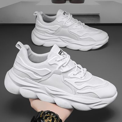 Y Black White Blue 39-44 Men's Shoes Breathable Mesh Height-increasing Sports Casual Shoes for Men