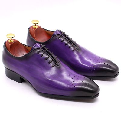 F87-22-1 Hight Quality Leather Shoes for Men Oxford Shoes Leather Hand Painted Pointed Business Casual Loafer Shoes for Men